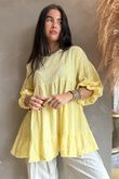 Driftwood Bell Sleeve Smock Top Lemon